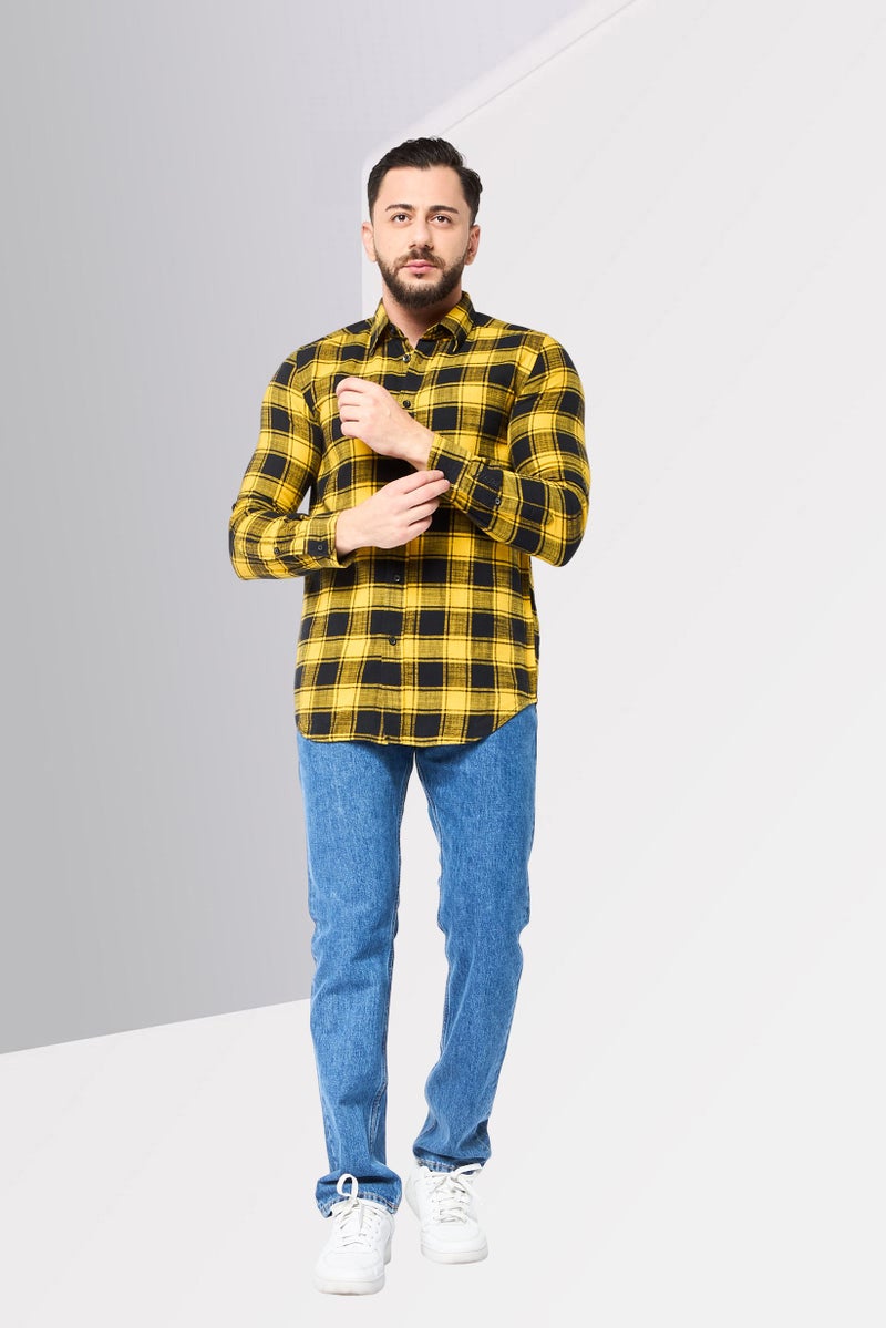 DIESEL Men Regular Fit Plaid Long Sleeves Casual Shirt, Multicolor  - Image 2