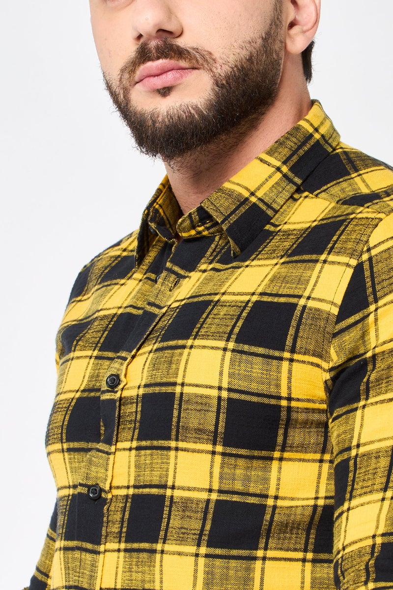 DIESEL Men Regular Fit Plaid Long Sleeves Casual Shirt, Multicolor  - Image 3