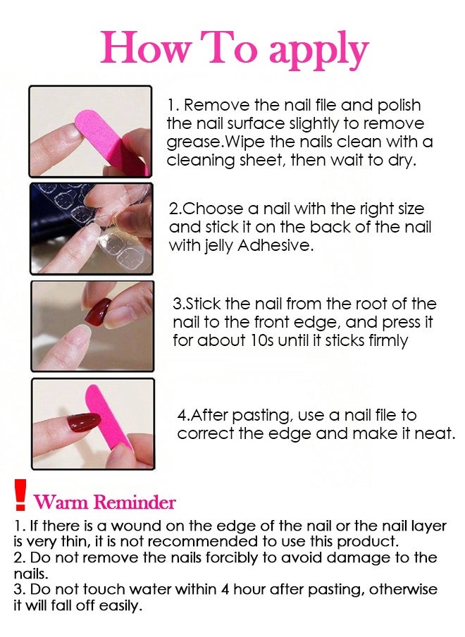 ElegaNail - 10-Pcs Gradient Purple Cat-Eye Press-on Nails | Medium Length Glossy Fake Nails with Applicator Tools | XS/S/M Sizes - Image 1