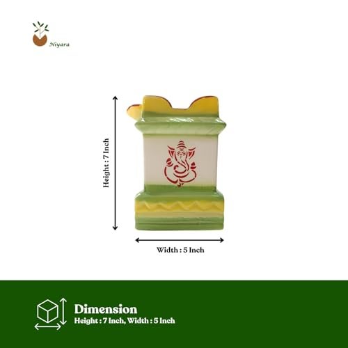 Niyara Multicolor Tulsi Ceramic Pot Medium Sized for Indoor, Outdoor,Home Office,Pooja Plants Gamla (Small Multicolor) (5 by 7 inches) - Image 4