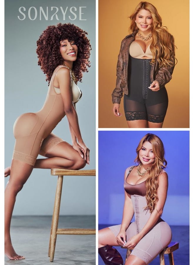 Sonryse 211BF Fajas Colombianas Reductoras Moldeadoras Postparto BBL Stage 2 Liposuction Post Surgical Compression Garments Women Shapewear Mocha S - Image 2