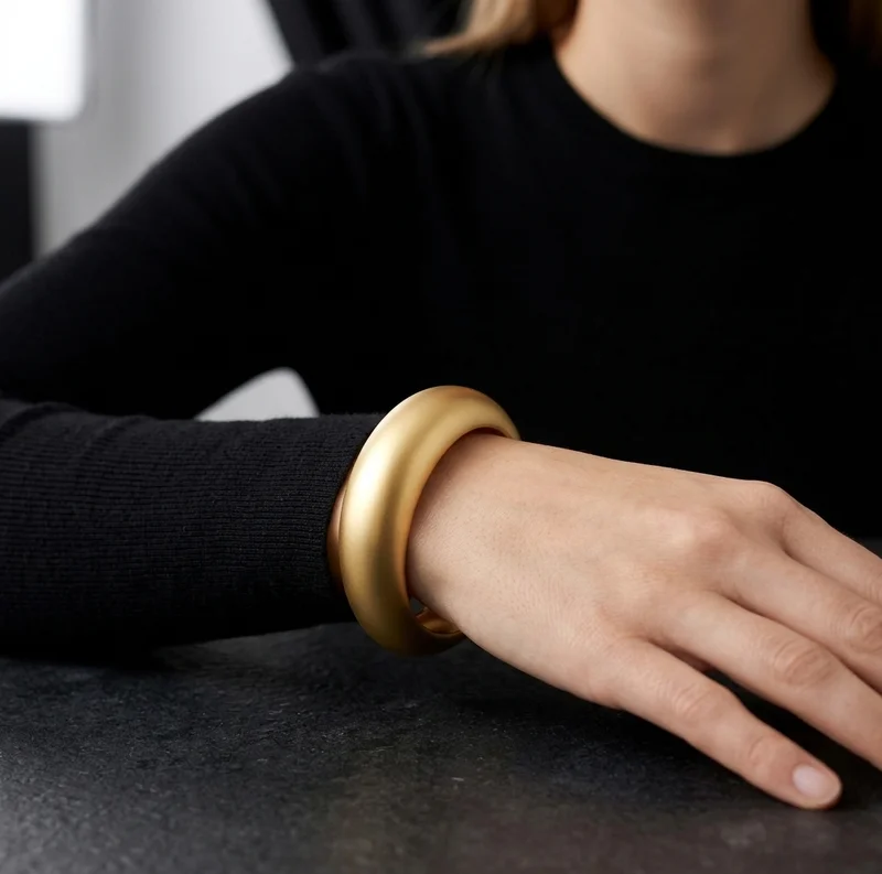 Rovaux  Chunky Matt Cuff Bangle for Women | Best Price UAE