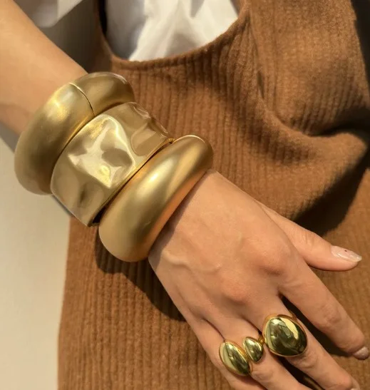Rovaux  Chunky Matt Cuff Bangle for Women | Best Price UAE