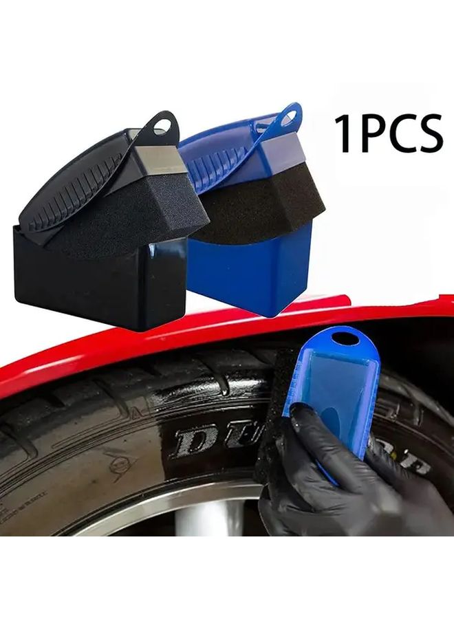 Blue Car Tire Waxing Polishing Sponge Pad For Wheel Rim Trim Contour Detailing Dressing - Image 1