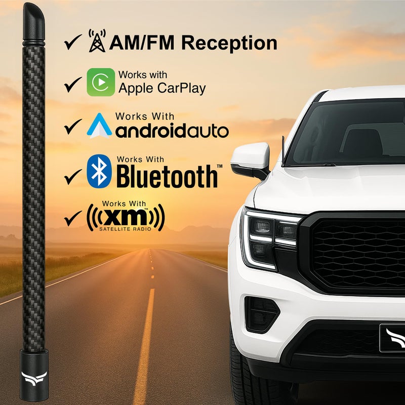 EcoAuto 8" Universal Short Stubby Truck Antenna â€” Truck Accessories for Ford, Dodge, GMC, Chevy, Jeep (2007+) â€” Anti Theft with Enhanced Reception â€” Ditch The Whip for Sleek Antenna (Carbon Fiber) - Image 5