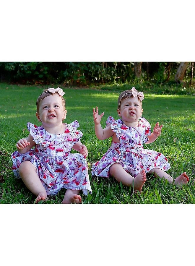 عصابة رأس من النايلون من Sugarmelon للأطفال حديثي الولادة مع فيونكة شعر مرنة للأطفال الرضع والفتيات الصغار وإكسسوارات عصابات الشعر Mauve Bubble - Image 3