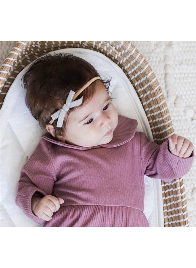 عصابة رأس من النايلون من Sugarmelon للأطفال حديثي الولادة مع فيونكة شعر مرنة للأطفال الرضع والفتيات الصغار وإكسسوارات عصابات الشعر Mauve Bubble - Image 5