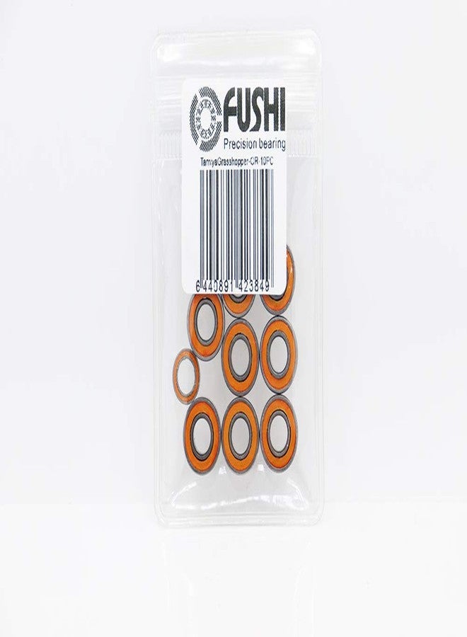 FUSHIBEARING Bearing Kit Compatible with Tamiya Grasshopper/Hornet Precision (5x11x4mm/9pcs, 5x8x2.5mm/1pc) Orange Rubber Sealed - Image 4