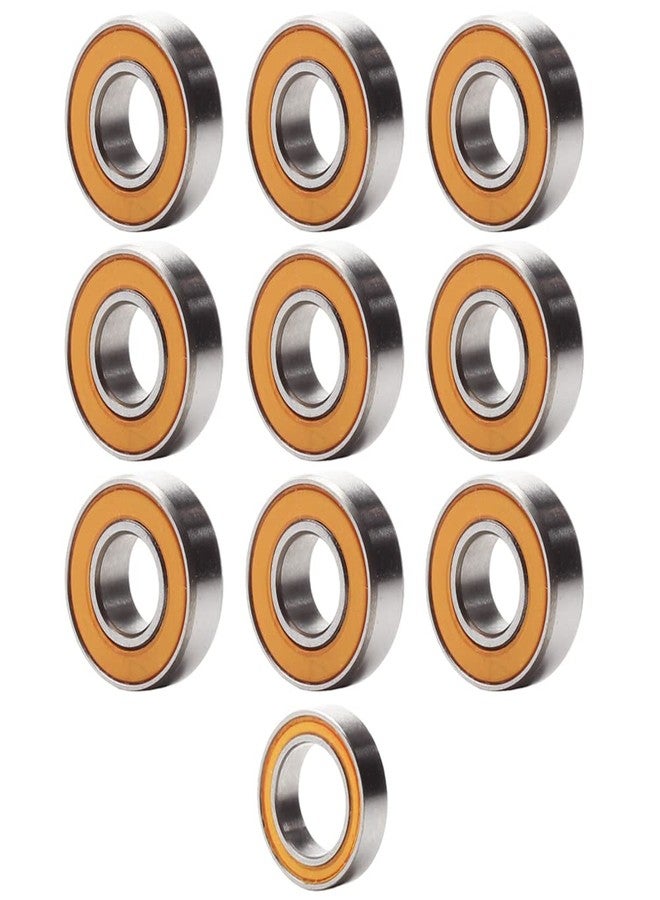 FUSHIBEARING Bearing Kit Compatible with Tamiya Grasshopper/Hornet Precision (5x11x4mm/9pcs, 5x8x2.5mm/1pc) Orange Rubber Sealed - Image 1