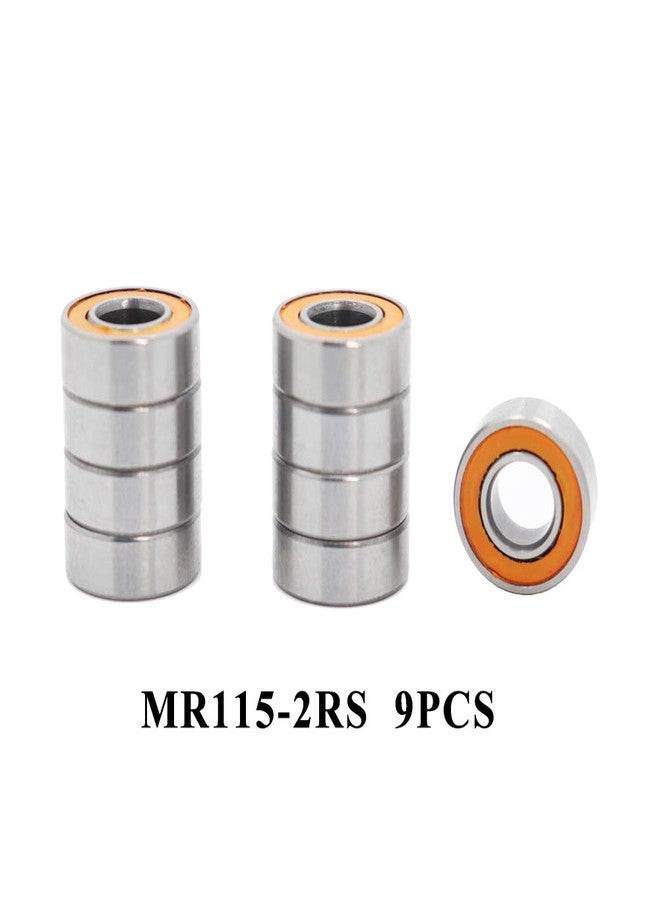 FUSHIBEARING Bearing Kit Compatible with Tamiya Grasshopper/Hornet Precision (5x11x4mm/9pcs, 5x8x2.5mm/1pc) Orange Rubber Sealed - Image 2