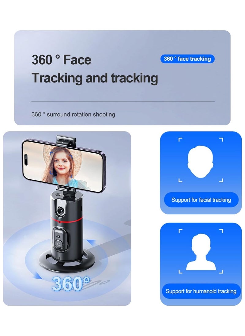 Phone Tracking Tripod 360° Rotation Face Tracking Tripod Foldable Auto Face Tracking Phone Holder For Video Vlog Live Stream No App Required Gesture Control