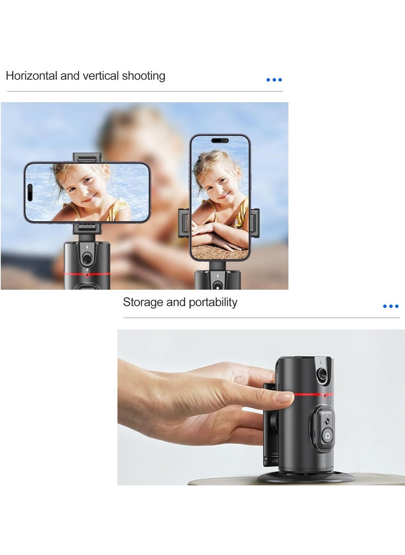 Phone Tracking Tripod 360° Rotation Face Tracking Tripod Foldable Auto Face Tracking Phone Holder For Video Vlog Live Stream No App Required Gesture Control