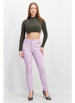 ESPRIT Women Skinny Fit Solid Stretchable Jeans, Lavender  - Image 3