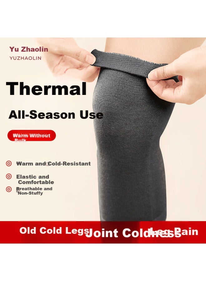Yuzhaolin Sports Knee Brace Warmth For Old Cold Legs Arthritis Meniscus Injury Sweat-absorbing Knitted Warm Mountaineering Support Gray L - Image 1