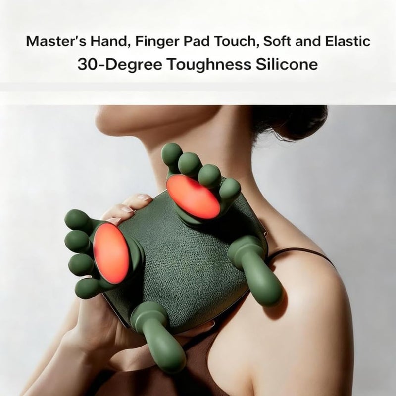 Neck and Shoulder Massager with Heat, Hand Shaped Bionic Heated Massage with 4D Kneading, Electric Rechargeable Cervical Neck Massager Like Fingers for Pain Relief Deep Tissue (Green) - Image 3