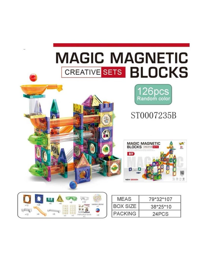 TOY GARDEN Magnetic Building Blocks Construction Set Magnet Tiles Children Montessori  Educational Brain Development Game , Stimulates Imagination,Toy for Kids  - Image 3