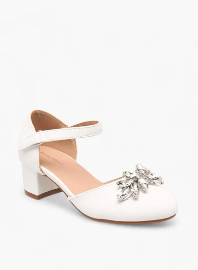 Flora Bella By Shoexpress Girls Embellished Ballerinas With Hook And Loop Closure