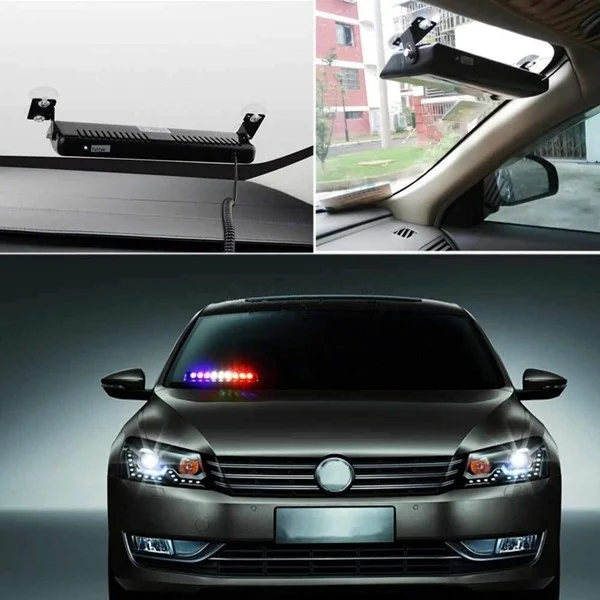 NKT GROUP 12 Led Flashing Lamp With Suction Cup In The Glass Red - Blue
