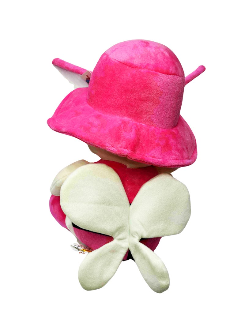 Lukadah Pink Bee Stuffed Animal with Hat and Bow  - Image 3