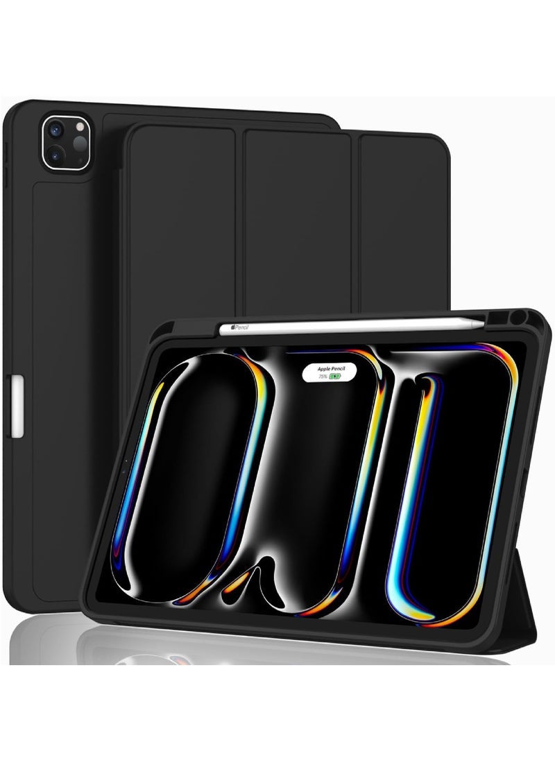 2024 iPad Pro 11 Inch Case M4 (5th Generation) with Pencil Holder Smart iPad Case 【Support Pencil Pro and Pencil (USB-C)】 Support Touch ID and Auto Wake/Sleep - Image 1