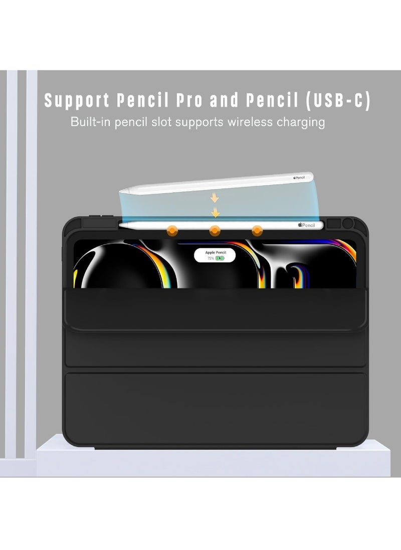2024 iPad Pro 11 Inch Case M4 (5th Generation) with Pencil Holder Smart iPad Case 【Support Pencil Pro and Pencil (USB-C)】 Support Touch ID and Auto Wake/Sleep - Image 2