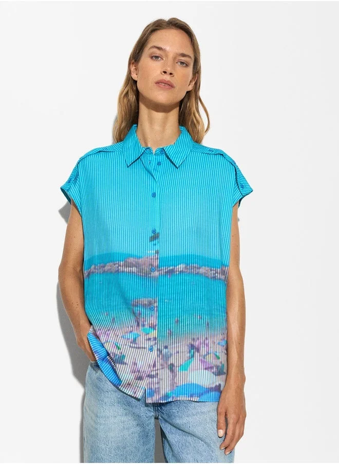 PARFOIS Short Sleeve Printed Shirt