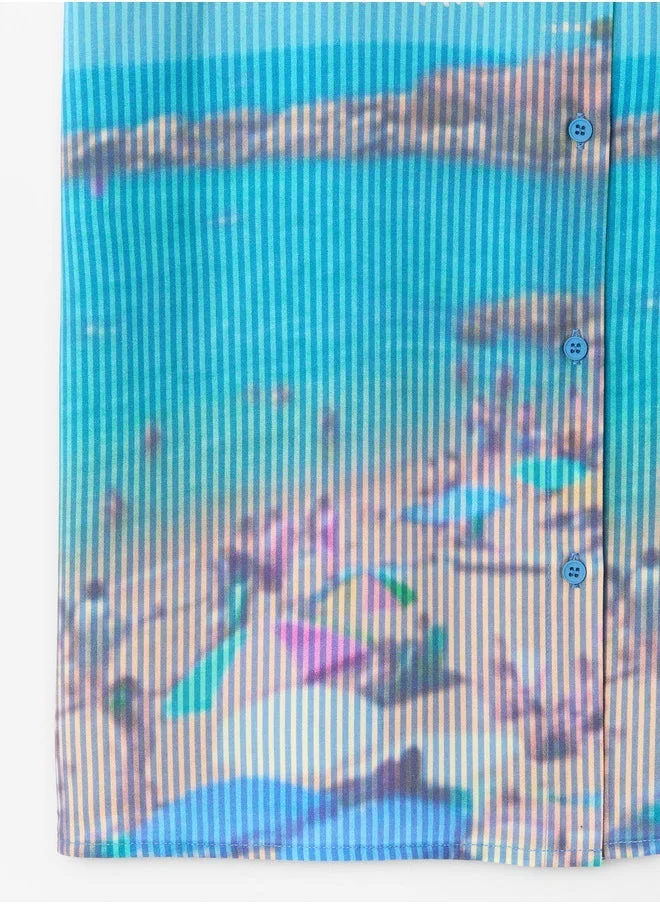 بارفوا قميص مطبوع بأكمام قصيرة