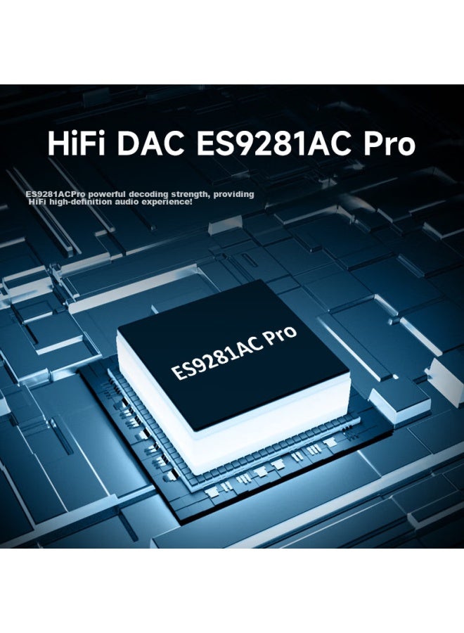 HiBy Fc3 Screen Version, Haibei Decoding Headphone Amplifier, Small Tail External Audio Sound Card, 3.5mm Adapter For Mobile Phones, Mqa 16x, Es9281ac Pro, Light Blue - Image 3