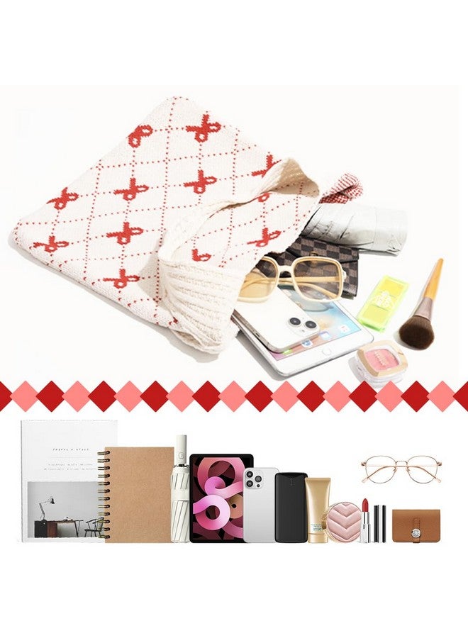 PALAY® Crochet Tote Bag for Women, Bow Aesthetic Knitted Tote Bag Boho Shoulder Bag Handbag, Cute Travel - Image 5