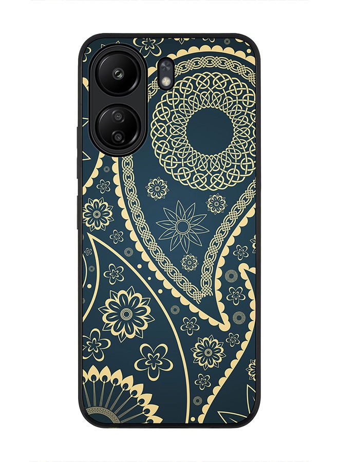 Stylizedd Rugged Black Edge Case for Xiaomi Redmi 13C 4G, Slim fit Soft Case Flexible Rubber Edges Anti Drop TPU Gel Thin Cover - Indian Nights - Image 1