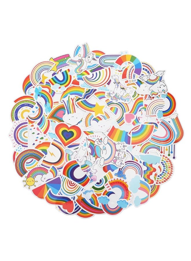 Cleverplay 100 Pack Rainbow Stickers, Rainbow Party Favors, Birthday Decorations - Image 1