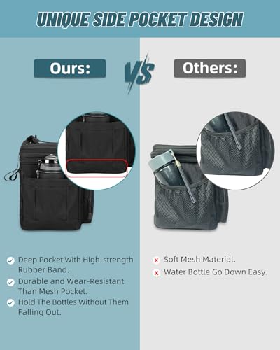 HSHRISH Xlarge Expandable Tactical Lunch Box for Adults, Durable Leakproof Insulated Lunch Cooler Bag for Men Work Office Outdoor Picnic Trips Camping, 36 Cans/22 L, Black - Image 4