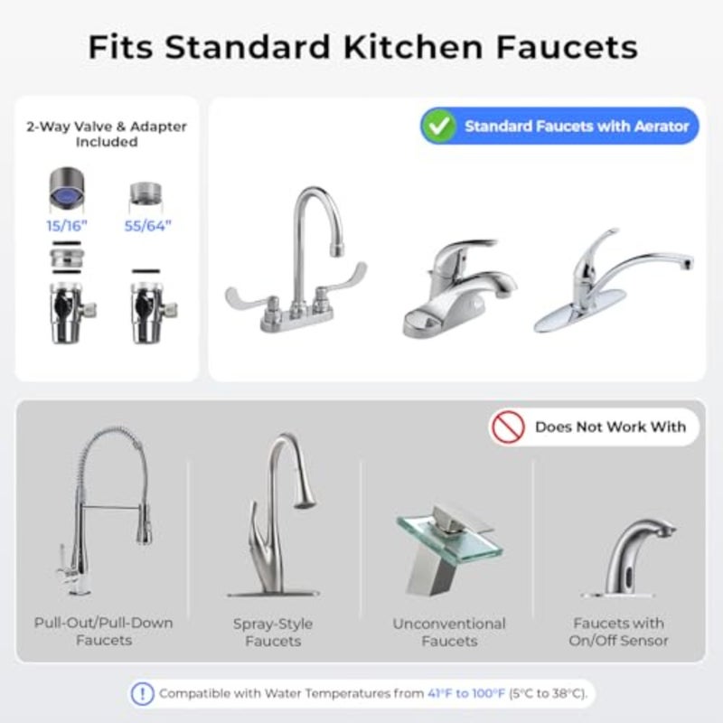 Countertop drinking water filtration system for kitchen sink use, carbon filter, red, NSF/ANSI certified, reduces sediment and odor, 2.5 x 10 - Image 3