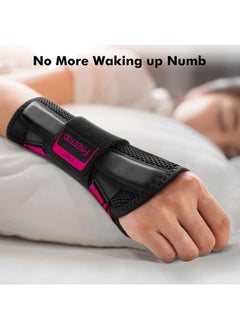 FREETOO Fitted Wrist Brace For Carpal Tunnel Night Relief, Lengthened Fixed Hand Support For Women Men With Metal Splint, One-Step Wear Wrist Support For Right And Left Hand, For Arthritis Tendonitis  - Image 4