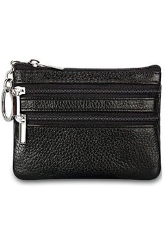 Excefore Coin Wallet Womens Genuine Leather Card Purse Key Ring Mini Change Pouch Man Small Compact Vintage With Zipper For Men Women Gift  - Image 1