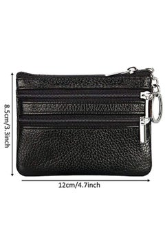 Excefore Coin Wallet Womens Genuine Leather Card Purse Key Ring Mini Change Pouch Man Small Compact Vintage With Zipper For Men Women Gift  - Image 5
