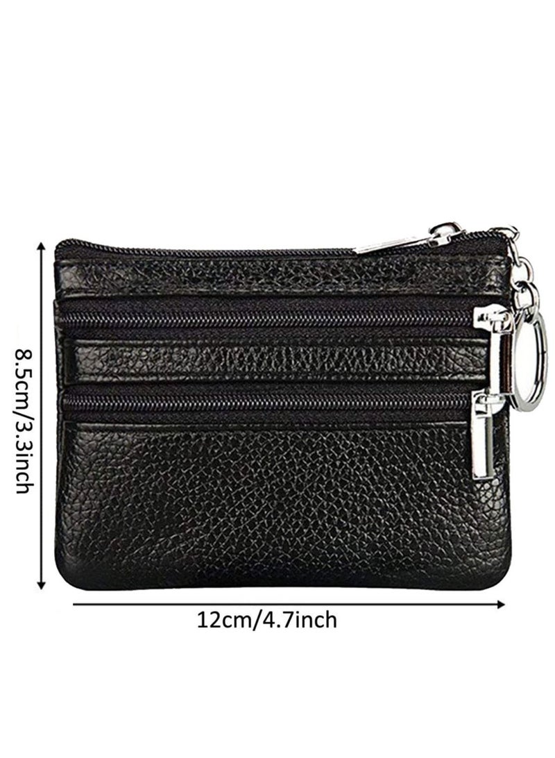 Excefore Coin Wallet Womens Genuine Leather Card Purse Key Ring Mini Change Pouch Man Small Compact Vintage With Zipper For Men Women Gift - Image 5