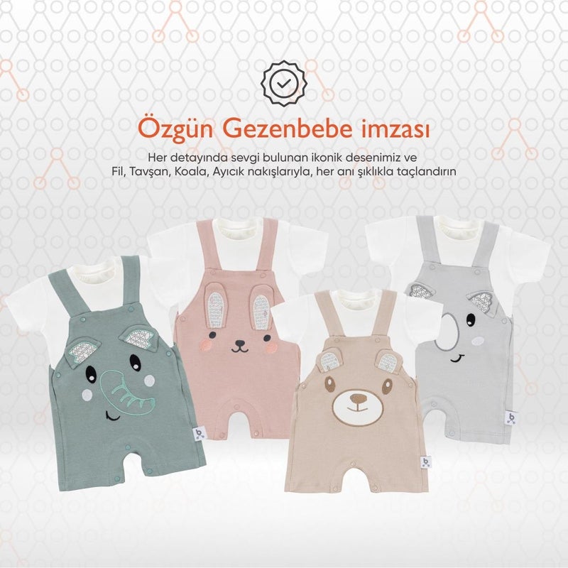 Gezenbebe Hero Short Sleeve Baby T-Shirt & Embroidered Swimsuit Set Bunny - Image 2