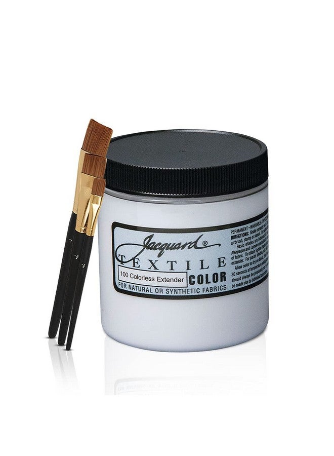 Positive Art Jacquard Fabric Textile Medium Colorless Extender 8 Oz Acts A Fabric Medium Add To Fabric Textile Paint To Increase Transparency 3 Brushes Set - Image 2