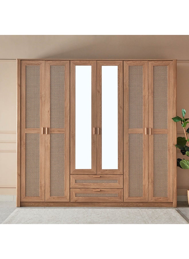 Java 6-Door Wardrobe With 2 Mirrors 55 x 220 x 240 cm 