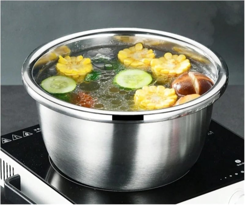 Stainless Steel Round Thicken Kitchen Cooking And Baking Kneading Bowl, Washing Fruit And Vegetable(Silver 32cm) - Image 5