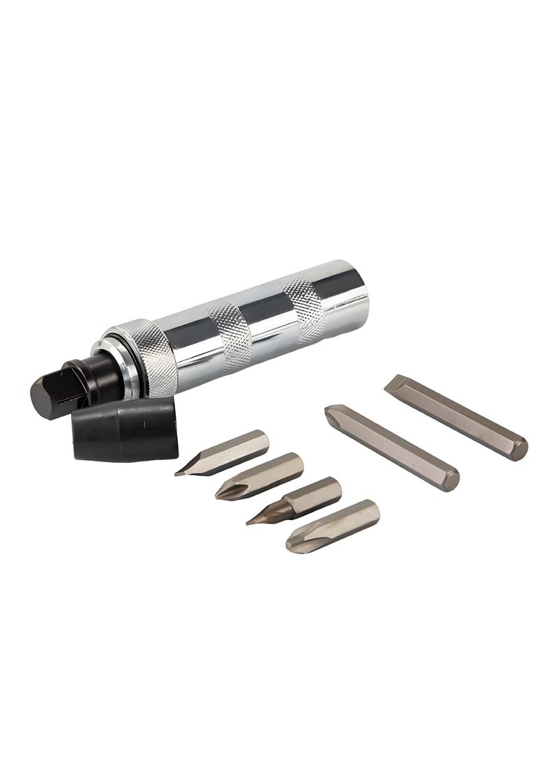 DEFAONS 1/2 Inch Hand Impact Driver Set with 6 Bits – Reversible Manual Screwdriver, Chrome-Plated, Heavy-Duty S2 Steel for Automotive, Motorcycle, and Household Repairs  - Image 2