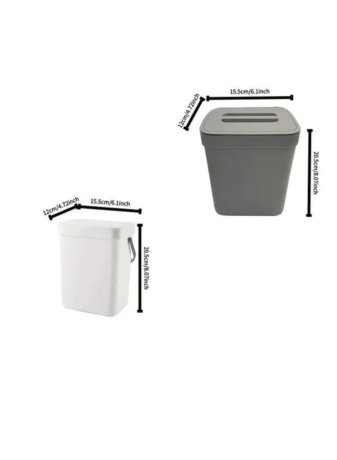 رمادي 3 لتر سلة مهملات معلقة سلة سماد مطبخية مثبتة على الحائط - Image 3