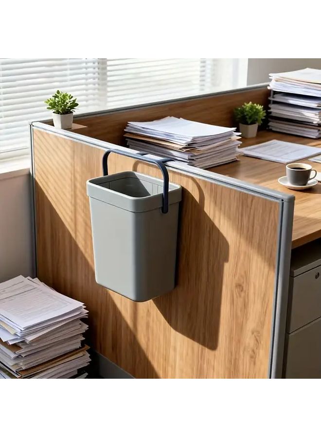 رمادي 3 لتر سلة مهملات معلقة سلة سماد مطبخية مثبتة على الحائط - Image 5