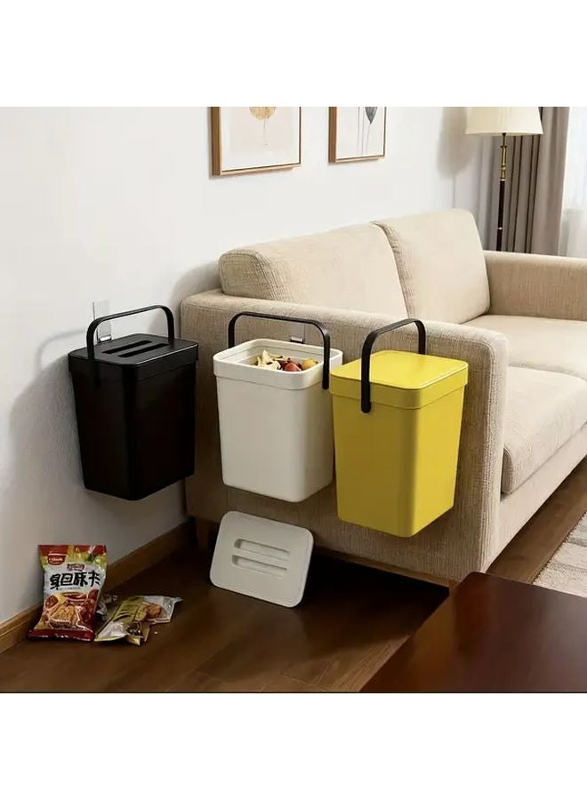 رمادي 3 لتر سلة مهملات معلقة سلة سماد مطبخية مثبتة على الحائط - Image 1