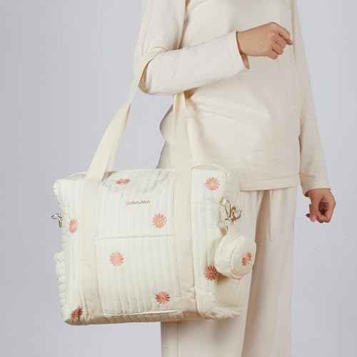 GOBABYMART 3pc Diaper Bag Tote Set Hospital Bag for Labor Delivery Maternity Travel Bag with Changing Pad Pacifier Case - Image 3