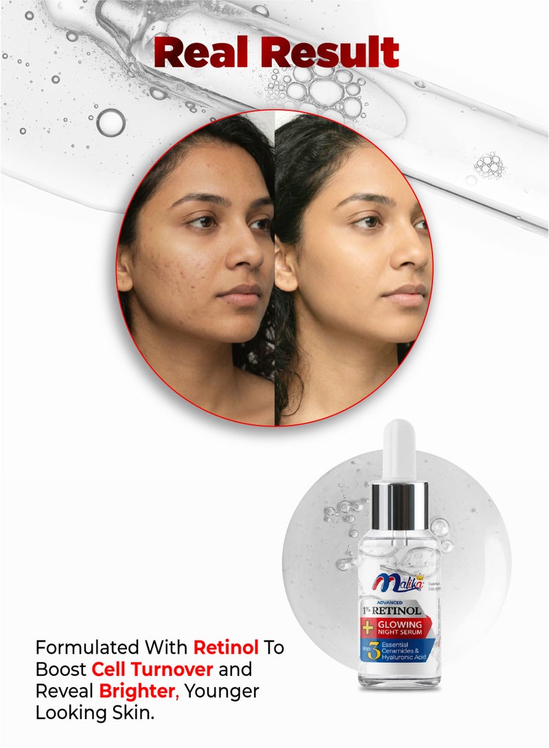 Malika Retinol + Glowing Serum 5ml | Retinol Skin Booster Serum | Dark Spot Remover | Collagen Serum - Image 5