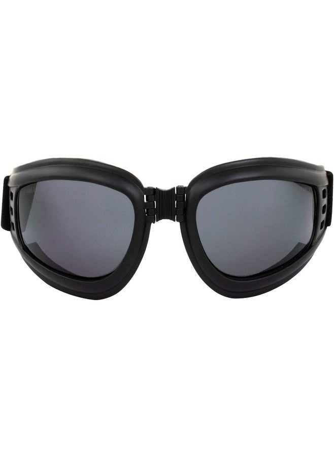 Birdz Eyewear Cardinal Padded Floating Motorcycle Goggles Black Folding Frame with Clear Lenses - Image 2