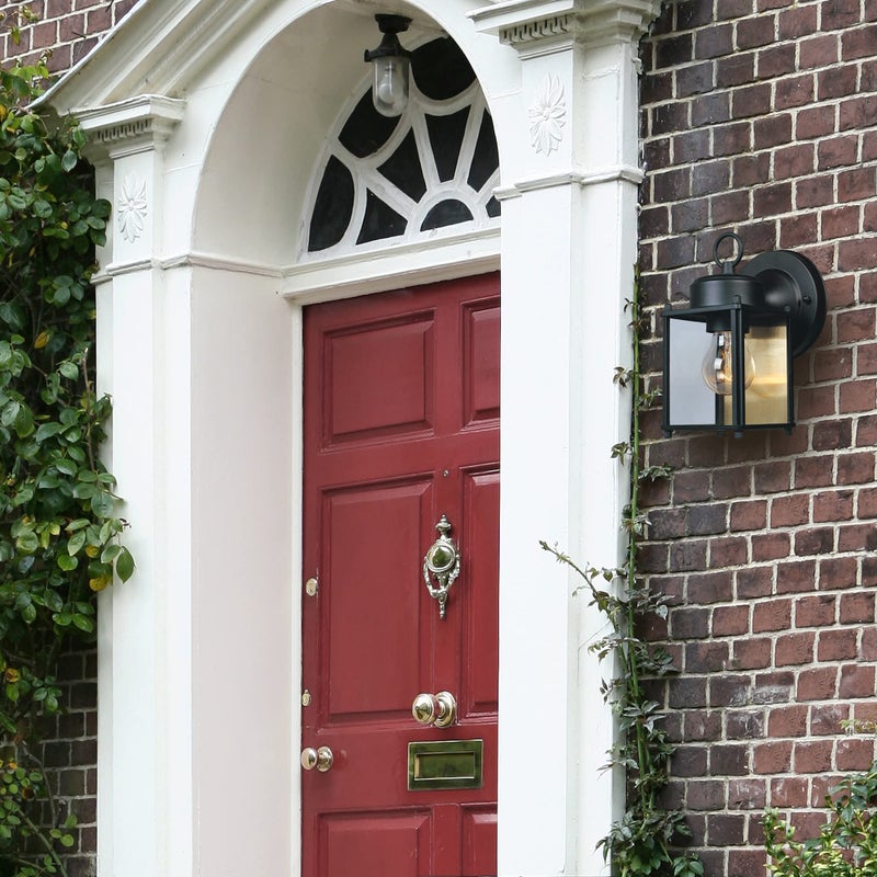 DESIGNERS FOUNTAIN Preston Outdoor Light Fixture, 8 Inch Exterior Wall Lantern Sconce for Front Door, Patio and Porch, Black, 1161-BK - Image 3