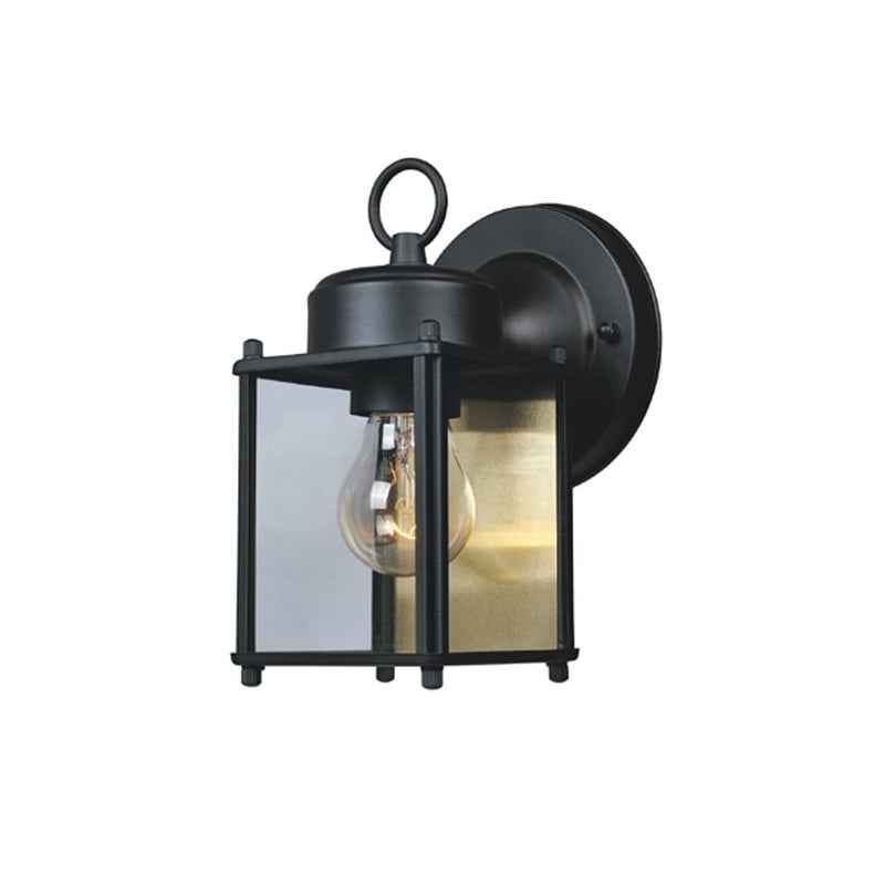 DESIGNERS FOUNTAIN Preston Outdoor Light Fixture, 8 Inch Exterior Wall Lantern Sconce for Front Door, Patio and Porch, Black, 1161-BK - Image 1